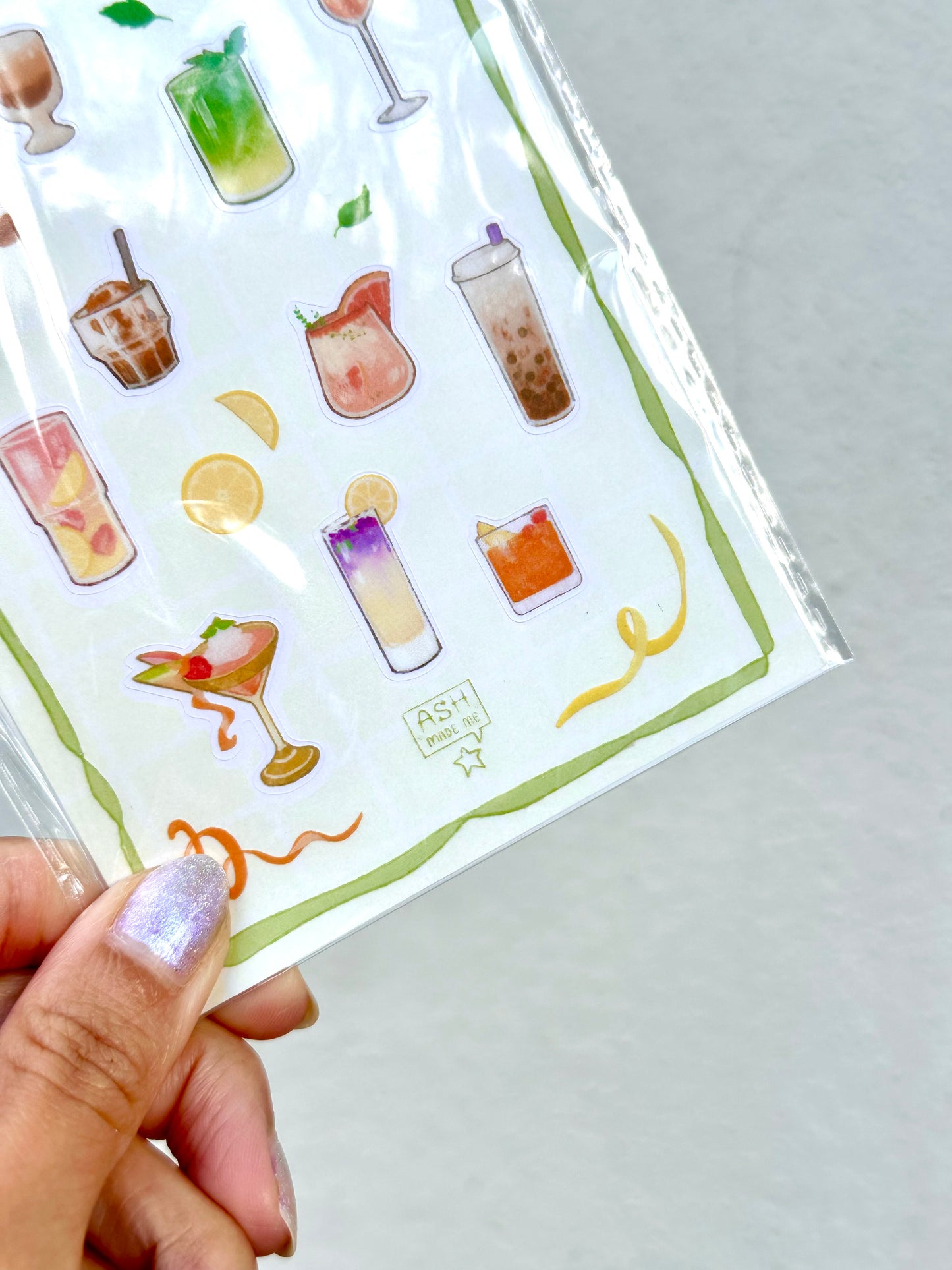 Sticker Sheet - Summer Spritz - Matte Clear