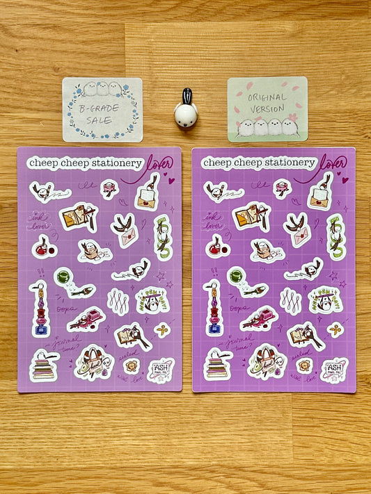 B-Grade Sale | Sticker Sheet - Cheep Cheep Stationery Lover