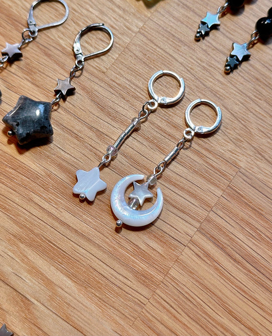 Earrings - Starlit Moon - Sterling Silver