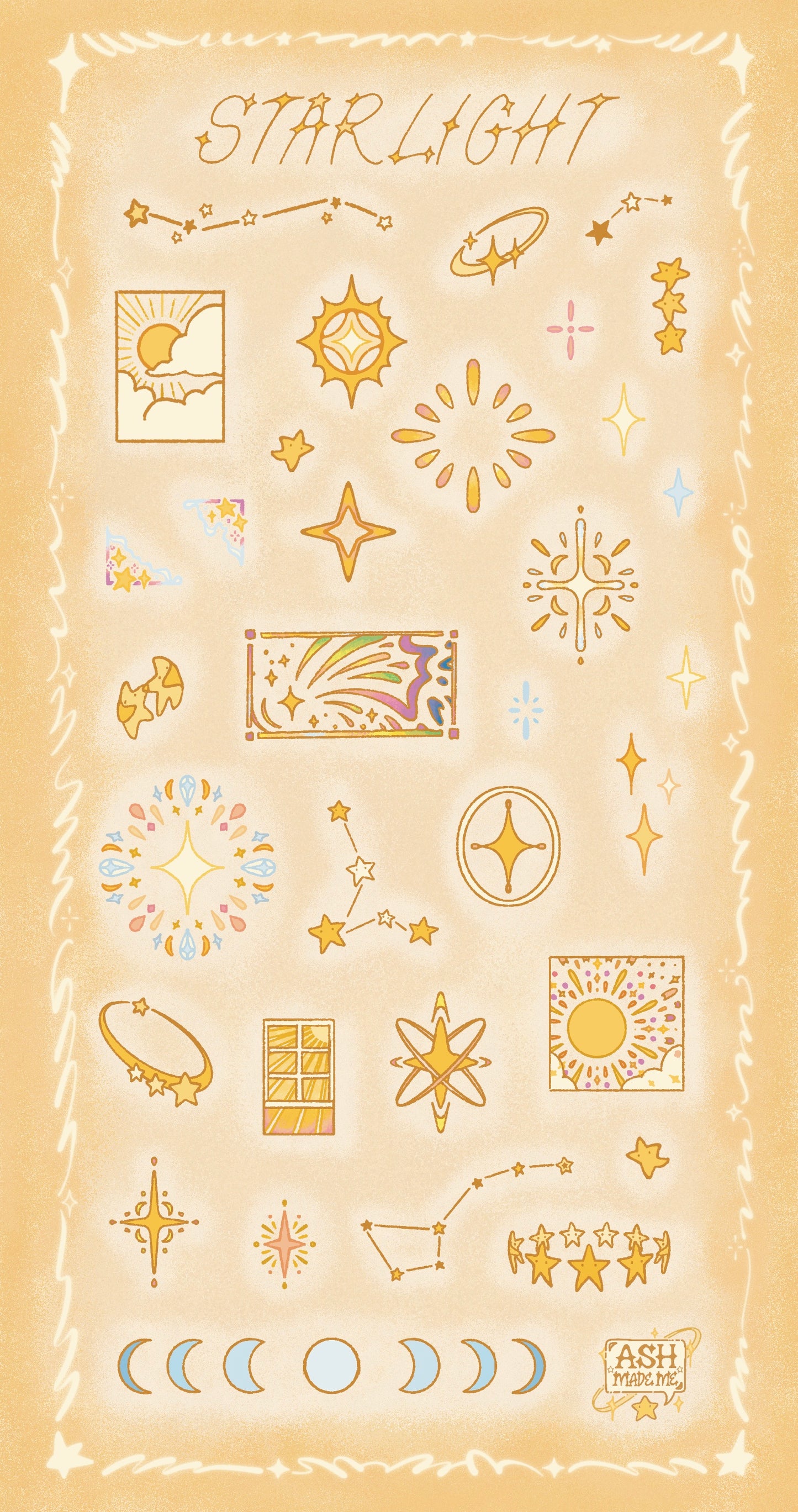 Sticker Sheet - Starlight - Glossy Clear