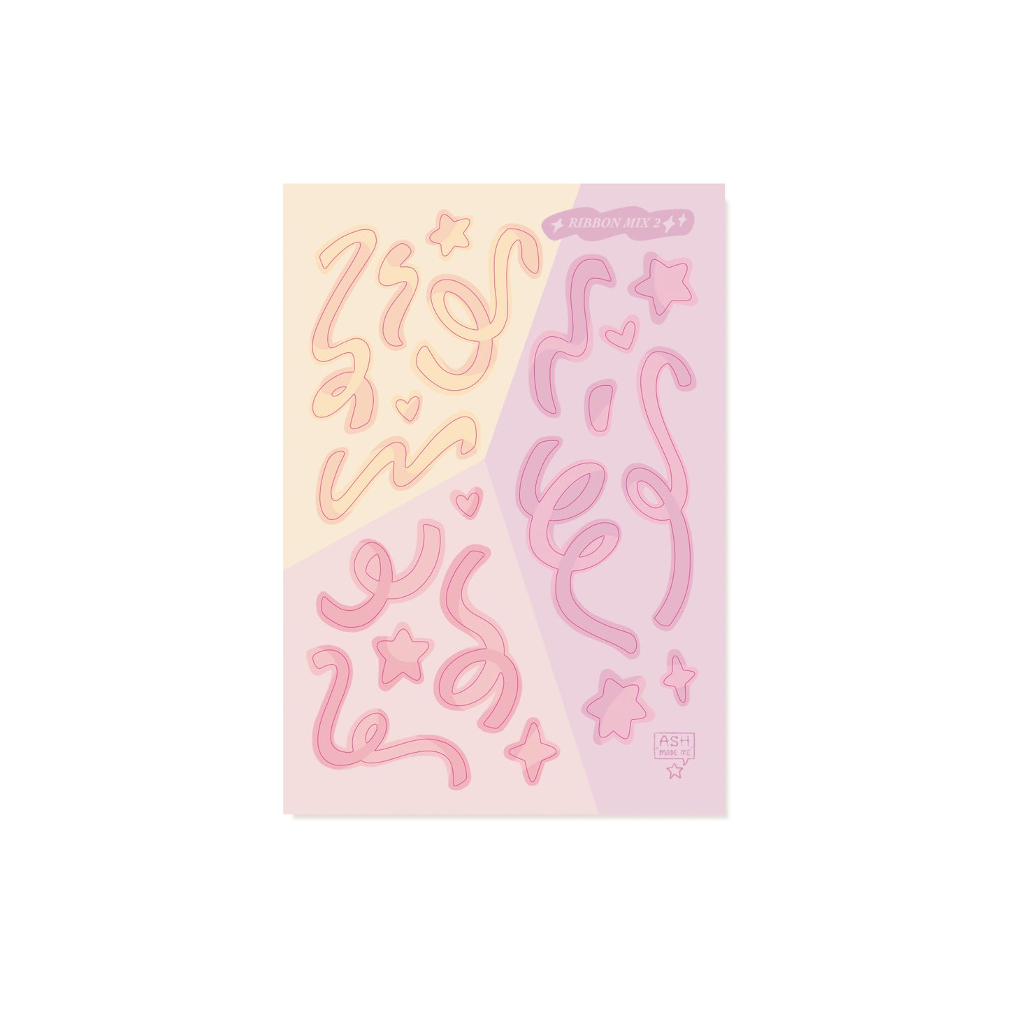 Sticker Sheet - Ribbon Mix 2 - Holographic Sparkle