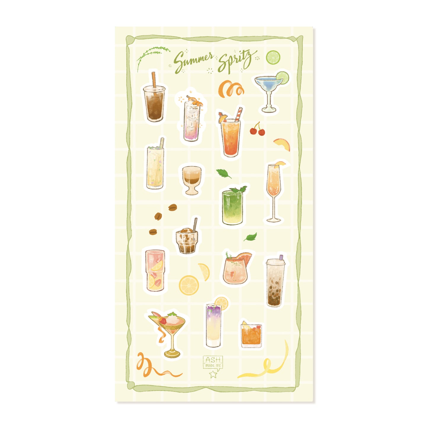 Sticker Sheet - Summer Spritz - Matte Clear