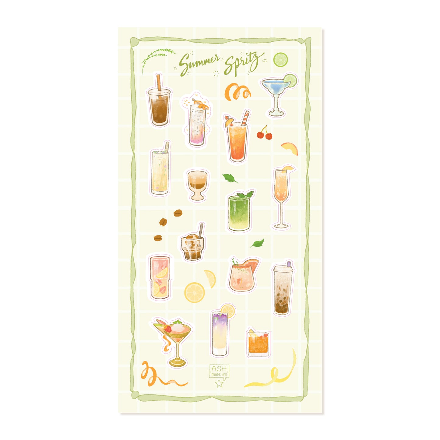 Sticker Sheet - Summer Spritz - Matte Clear