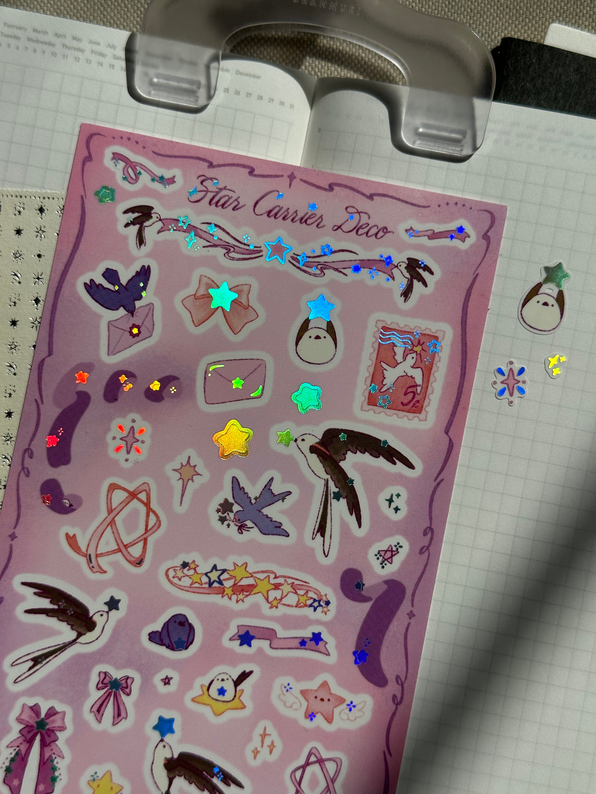 Sticker Sheet - Star Carrier Deco - Matte Holographic