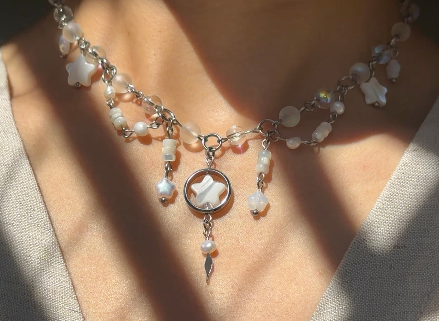 Necklace - Glass & Mother of Pearl
