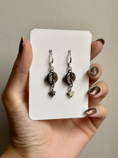 Earrings - Abalone Donuts - Sterling Silver