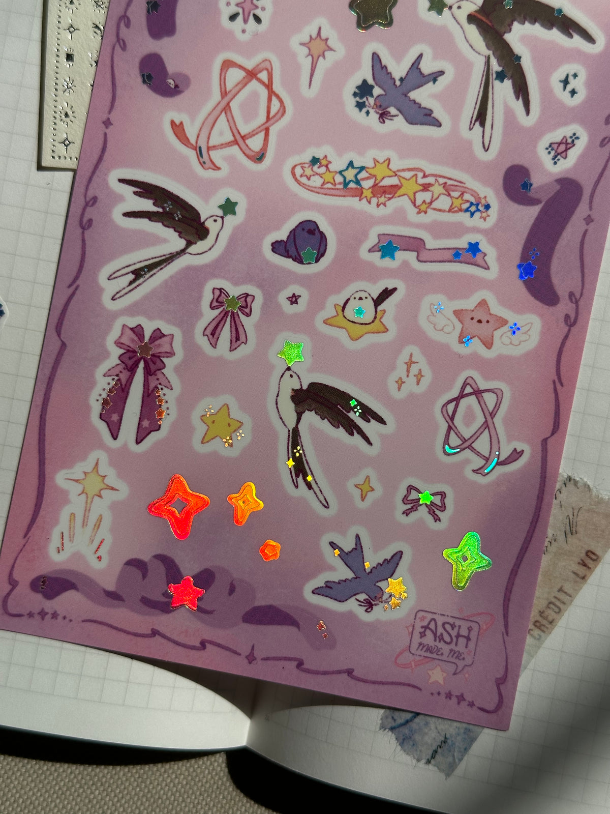 Sticker Sheet - Star Carrier Deco - Matte Holographic