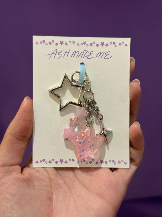 Keychain - Pink Sparkling Stars