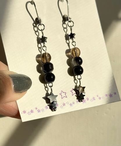 Earrings - Dark Star Shell - Stainless Steel