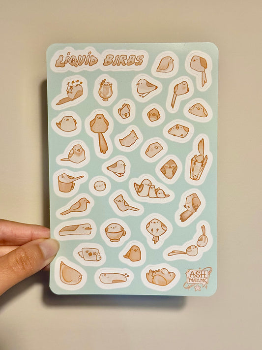 Sticker Sheet - Liquid Birds