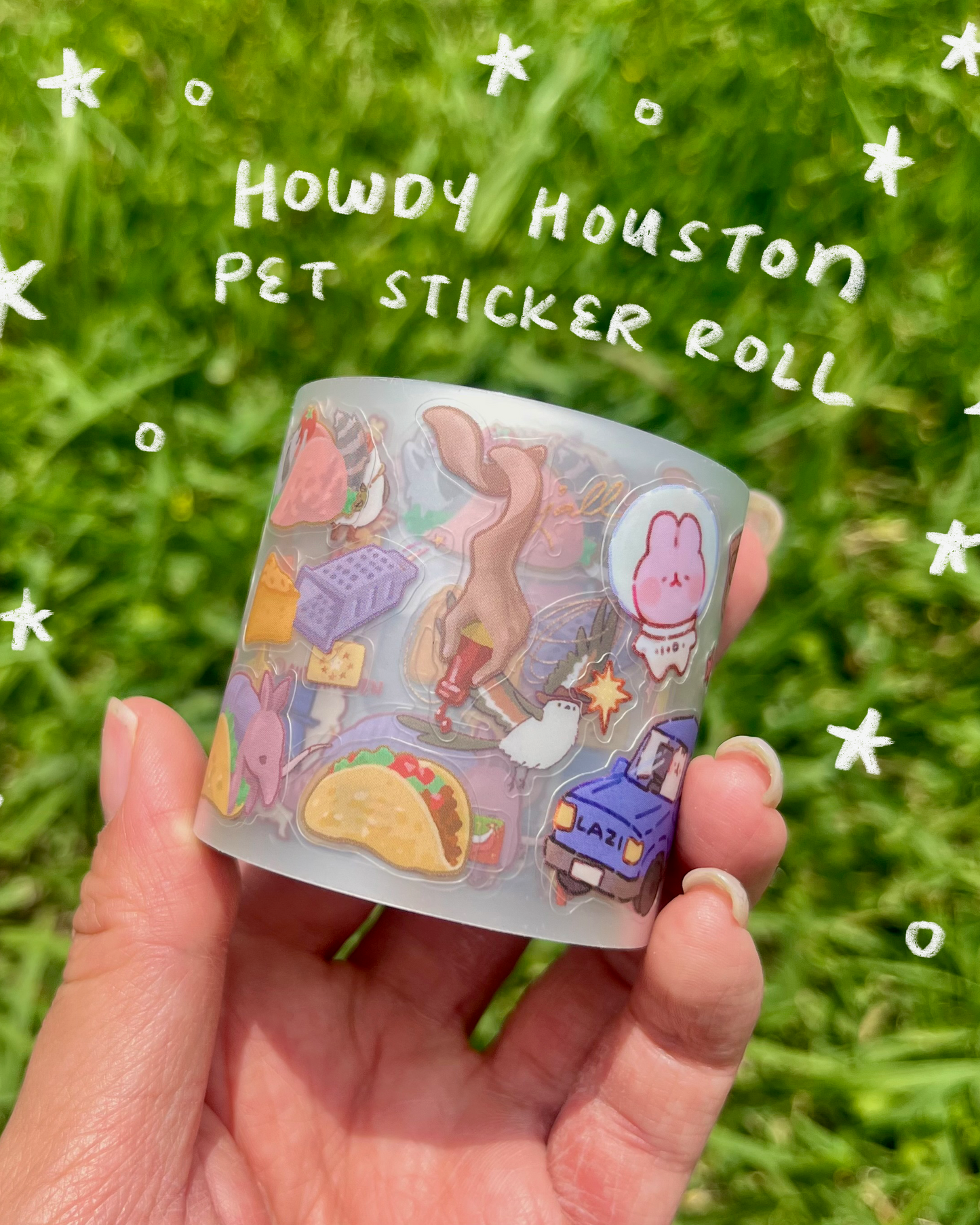 Howdy Houston Stamp Rally - PET Sticker Roll - Matte Clear