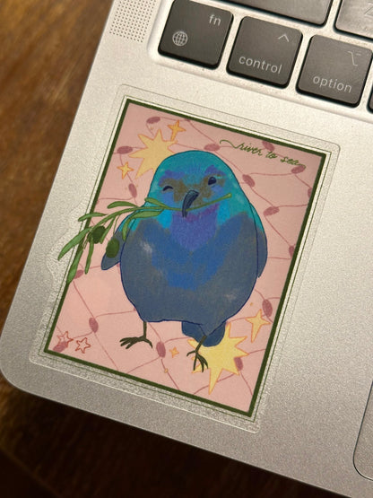 Sticker - Sunbird (Light Red Background) - Clear ⋆˙⟡Fundraiser Item⟡˙⋆