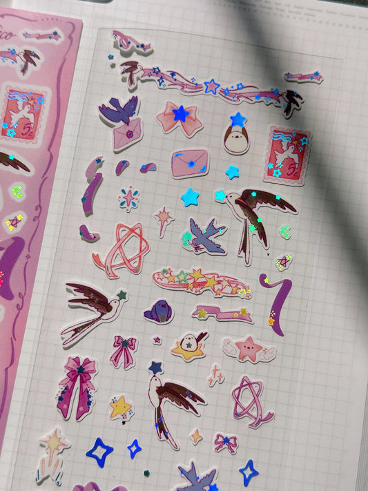 Sticker Sheet - Star Carrier Deco - Matte Holographic