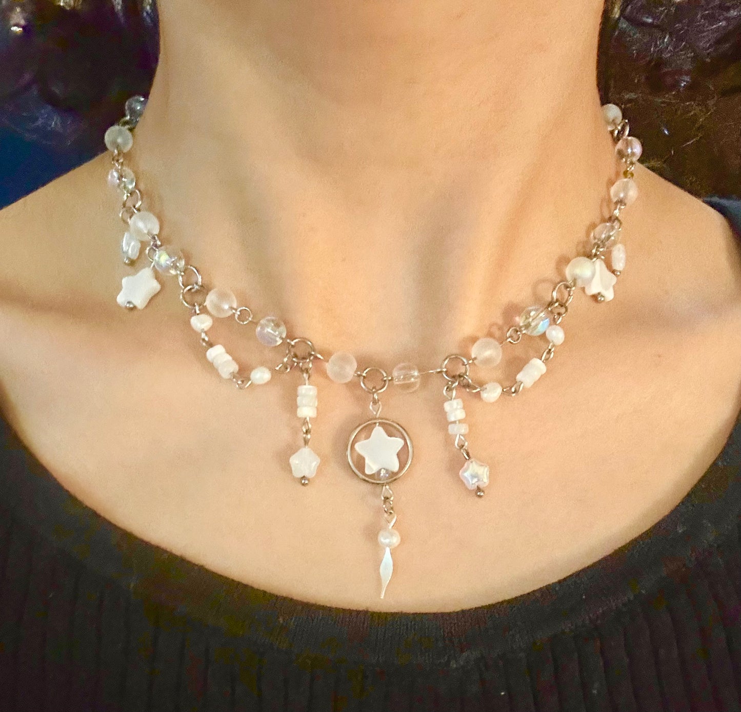 Necklace - Glass & Mother of Pearl