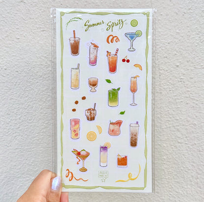 Sticker Sheet - Summer Spritz - Matte Clear