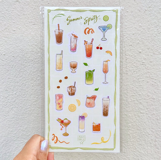 Summer Spritz Sticker Sheet - Matte Clear