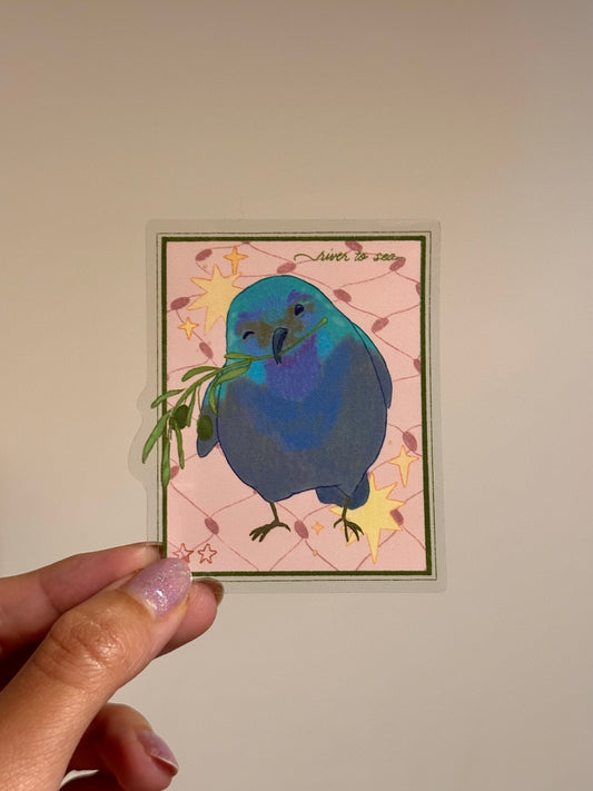 Sticker - Sunbird (Light Red Background) - Clear ⋆˙⟡Fundraiser Item⟡˙⋆