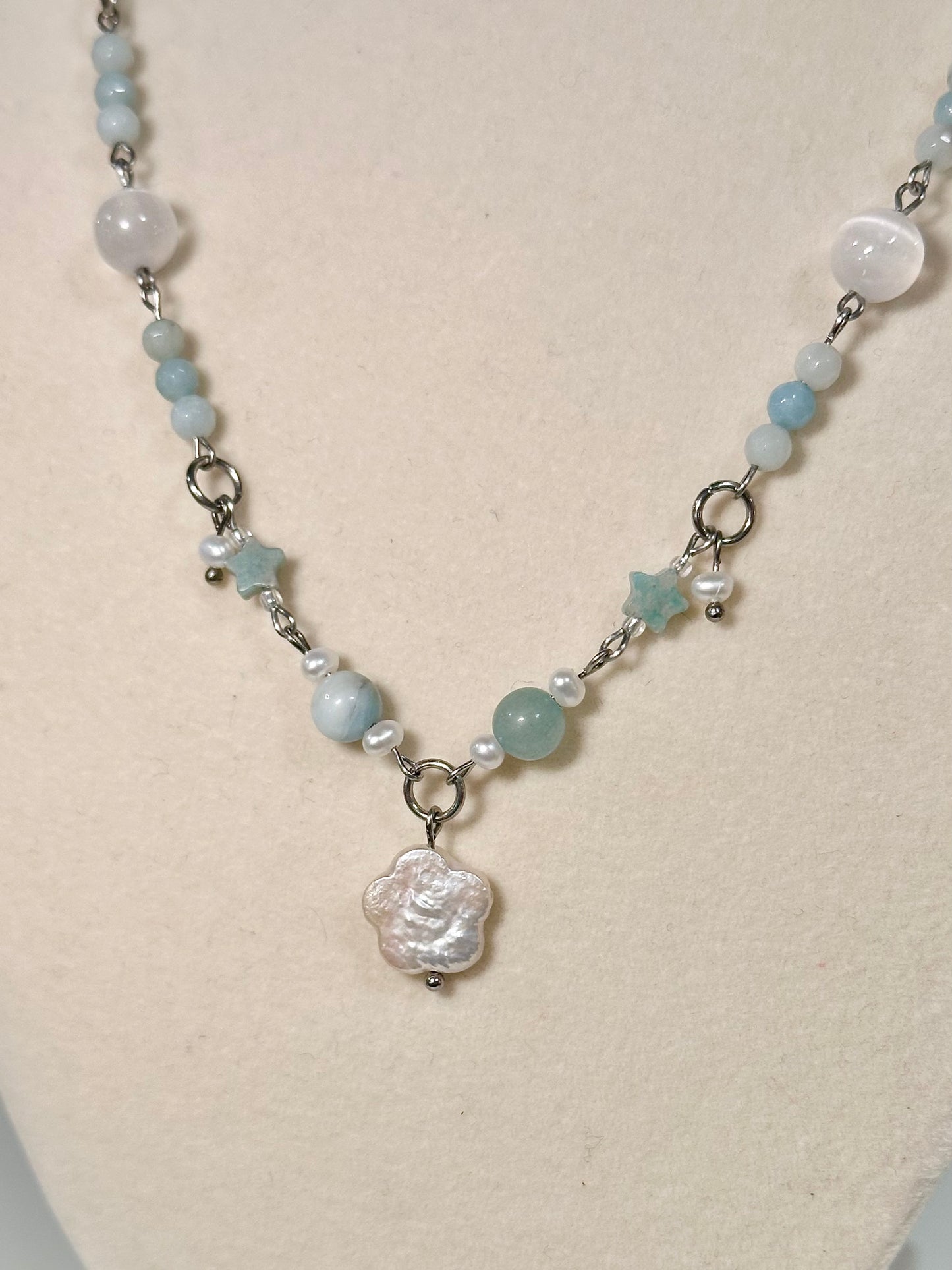 Necklace - Amazonite & Selenite