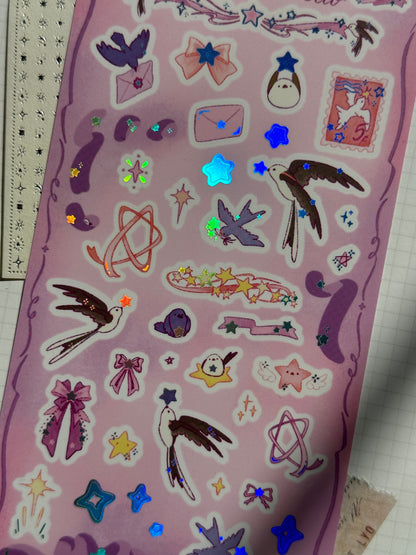 Sticker Sheet - Star Carrier Deco - Matte Holographic