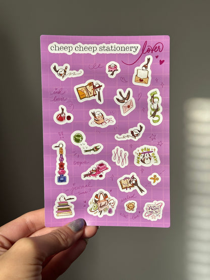 Sticker Sheet - Cheep Cheep Stationery Lover