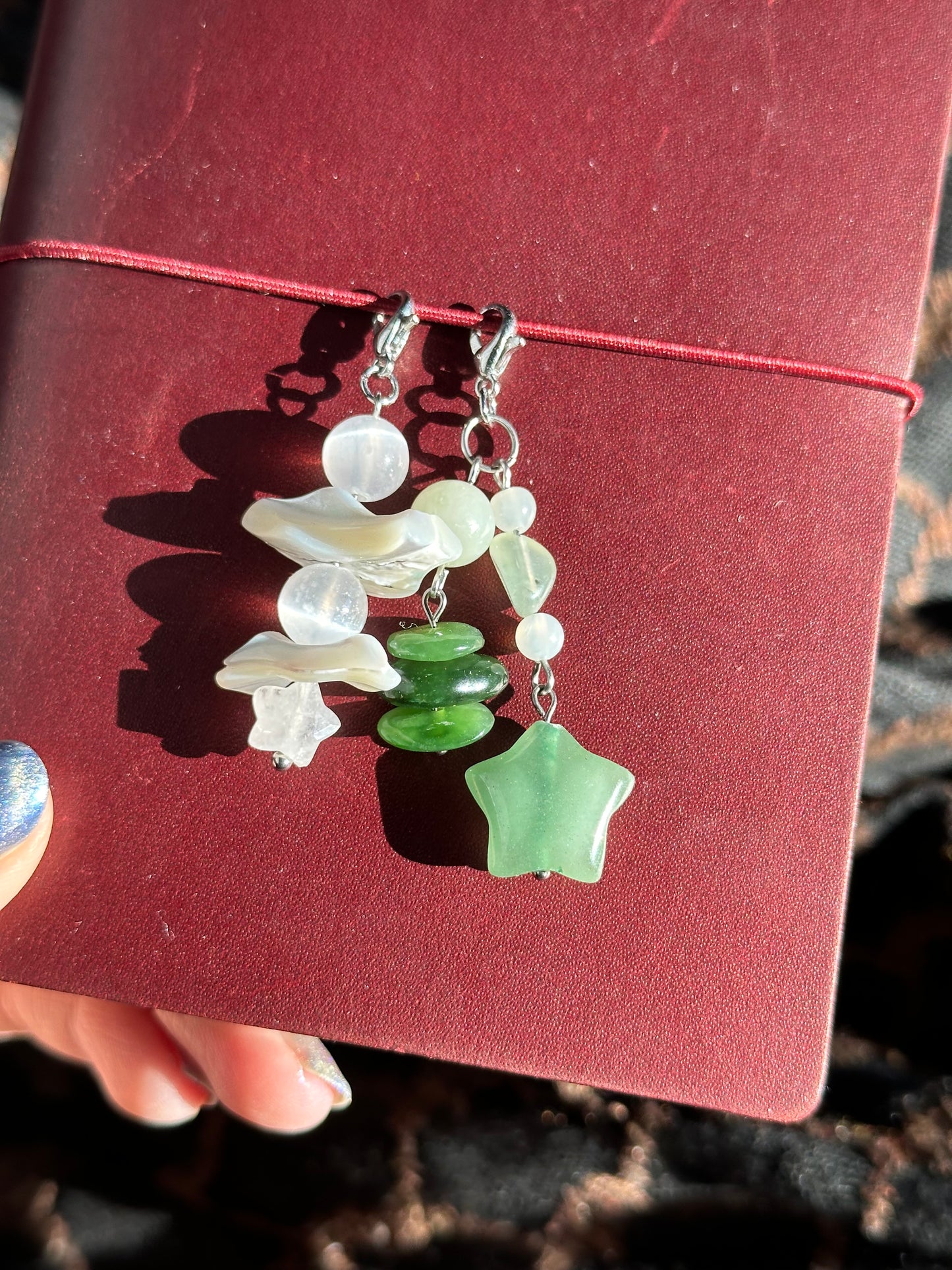 Charm - Jade Serpentine & Aventurine Stack