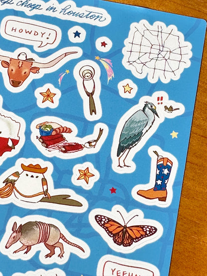 Sticker Sheet - Cheep Cheep in Houston - Little Craft Fest Exclusive