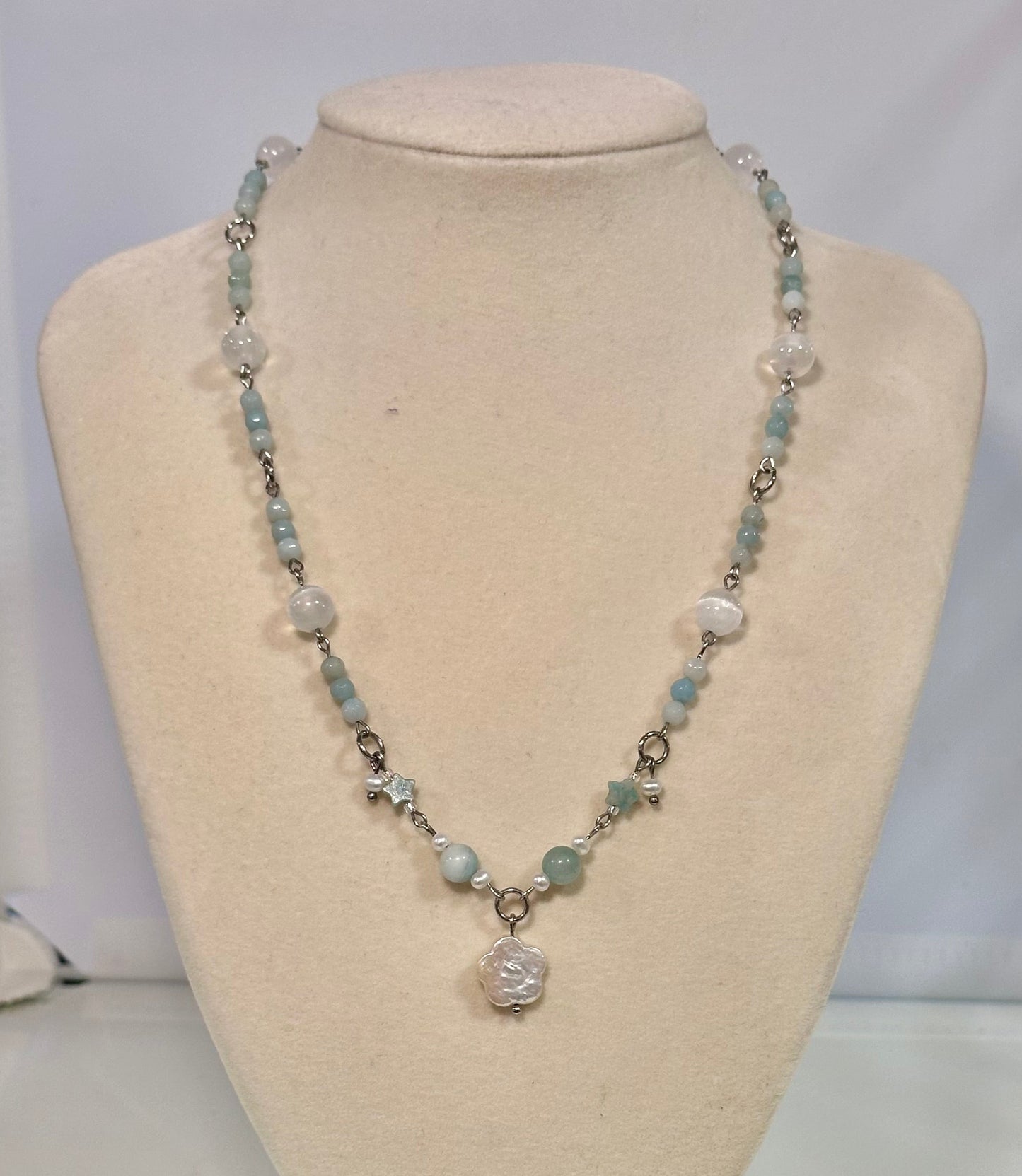 Necklace - Amazonite & Selenite