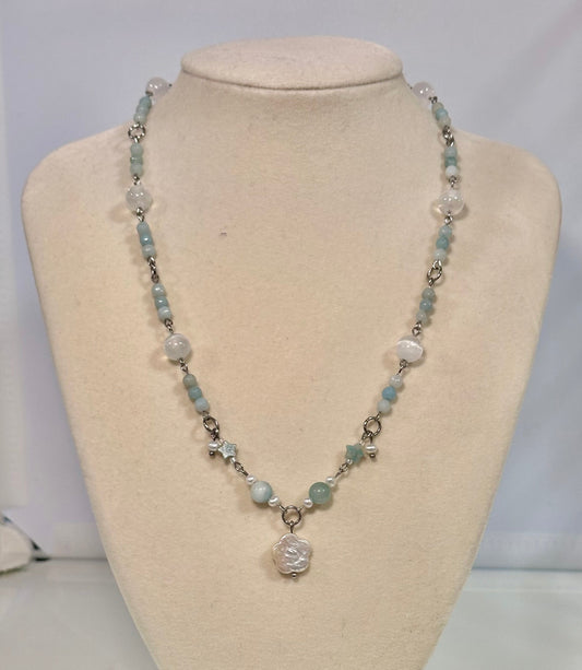 Necklace - Amazonite & Selenite