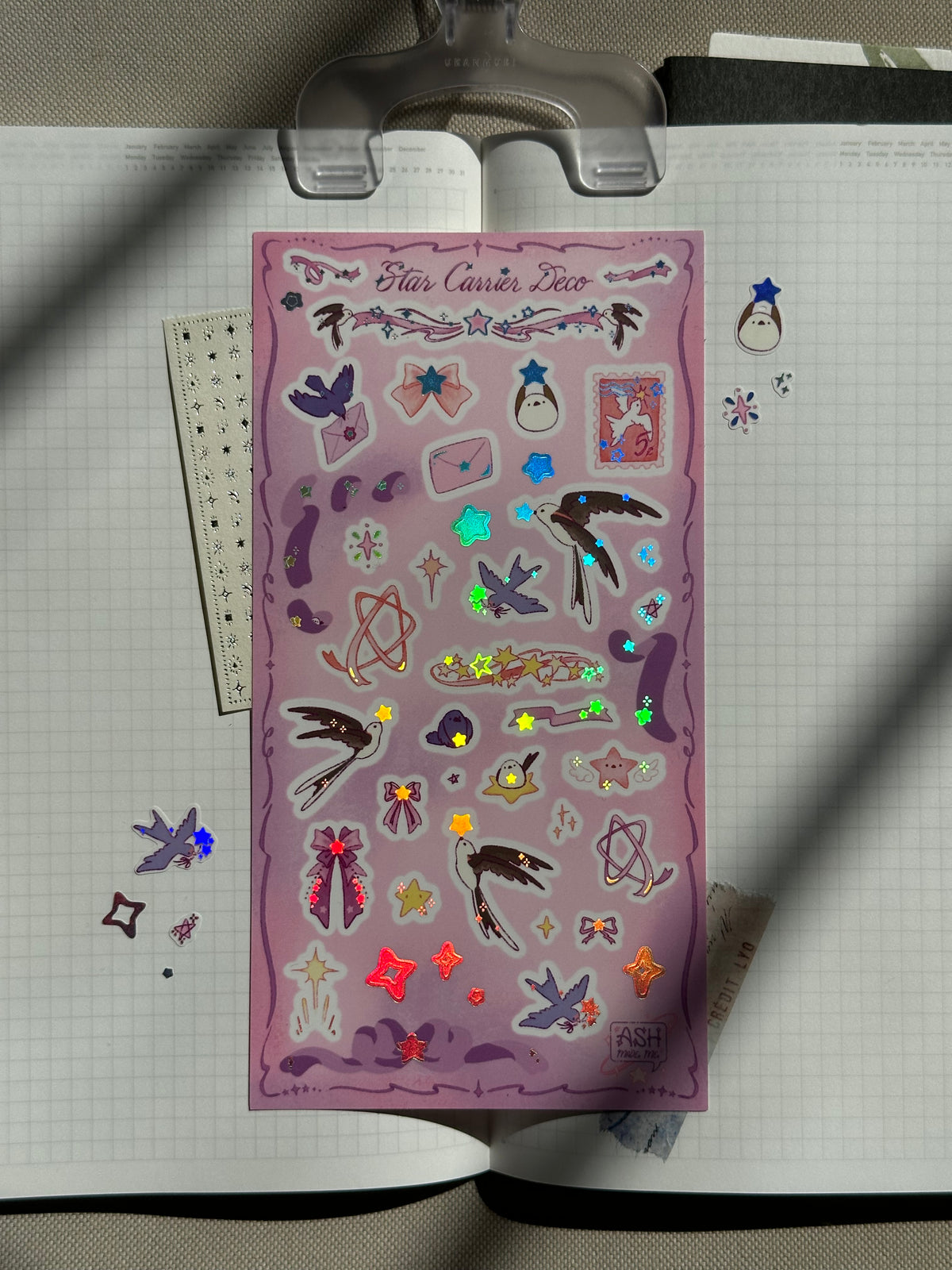 Sticker Sheet - Star Carrier Deco - Matte Holographic