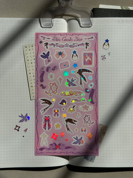 Sticker Sheet - Star Carrier Deco - Matte Holographic