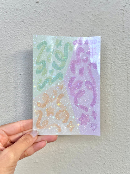 Sticker Sheet - Ribbon Mix 1 - Holographic Sparkle
