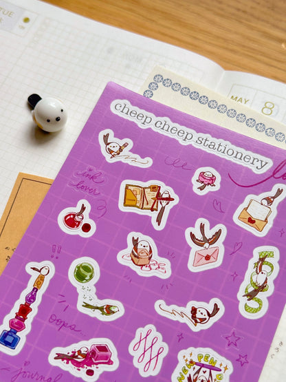 Sticker Sheet - Cheep Cheep Stationery Lover