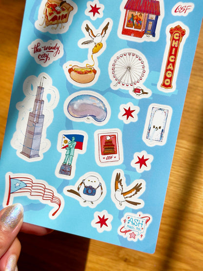 Sticker Sheet - Cheep Cheep in Chicago