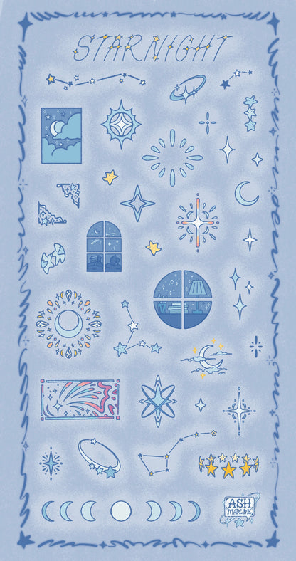 Sticker Sheet - Starnight - Glossy Clear