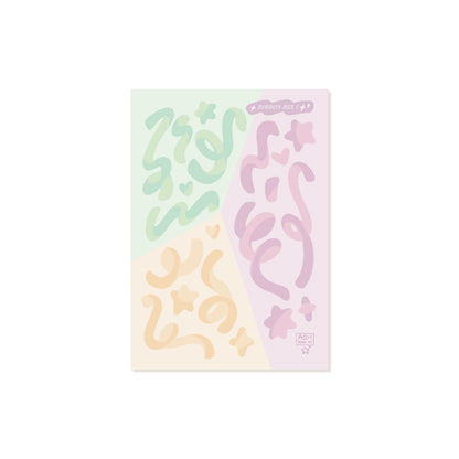 Sticker Sheet - Ribbon Mix 1 - Holographic Sparkle