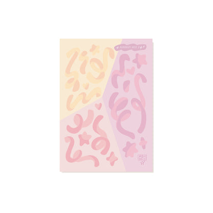 Sticker Sheet - Ribbon Mix 2 - Holographic Sparkle